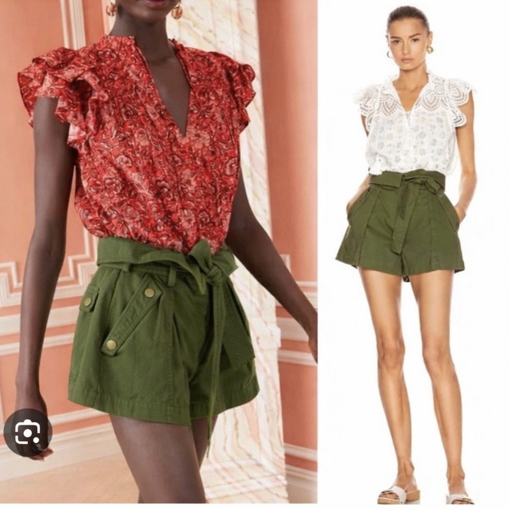 $245 Retail Ulla Johnson Elliott Cotton Short in Forest NWOT
